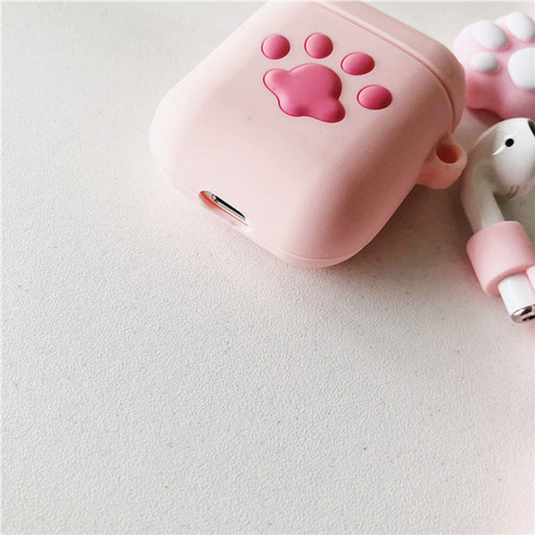 Pink Cats Paw Bottle Airpods Protector  JK1581