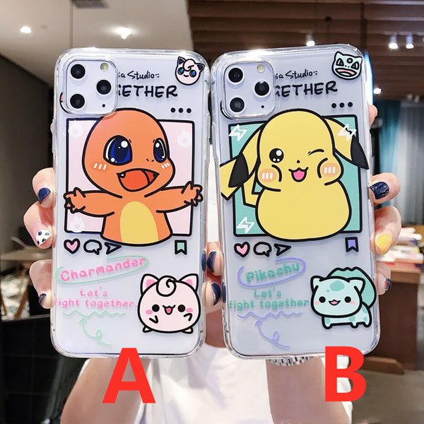 Cute Pikachu Phone Case for iphone 7/7plus/8/8P/X/XS/XR/XS Max/11/11 pro/11 pro max JK1959