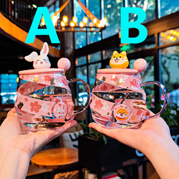 Lovely Rabbit Glass Water Cup JK3326