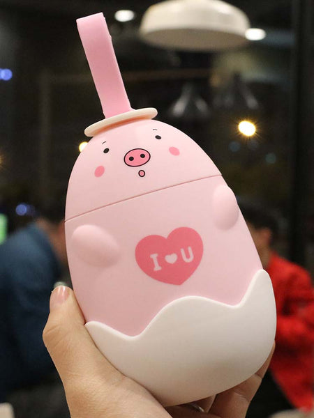 Lovely Pig Glass Water Bottle JK2149