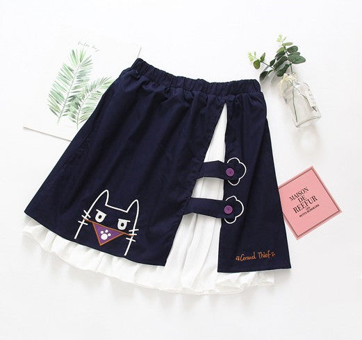 Lovely Cat High Waist Plaid Skirt JK2305