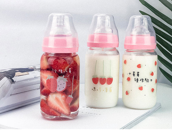 Cute Strawberry Nipple Water Bottle  JK2259