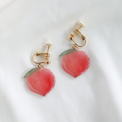 Cute Peach Earrings/Clips JK2221