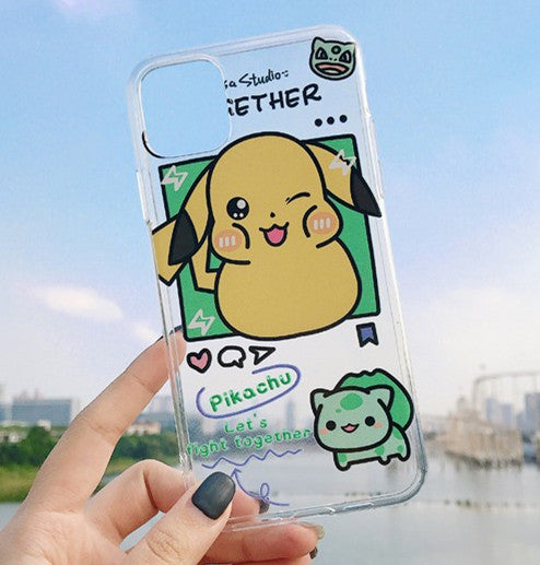 Cute Pikachu Phone Case for iphone 7/7plus/8/8P/X/XS/XR/XS Max/11/11 pro/11 pro max JK1959