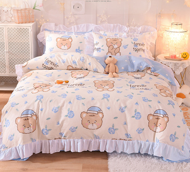 Cute Bear Print Bedding Set