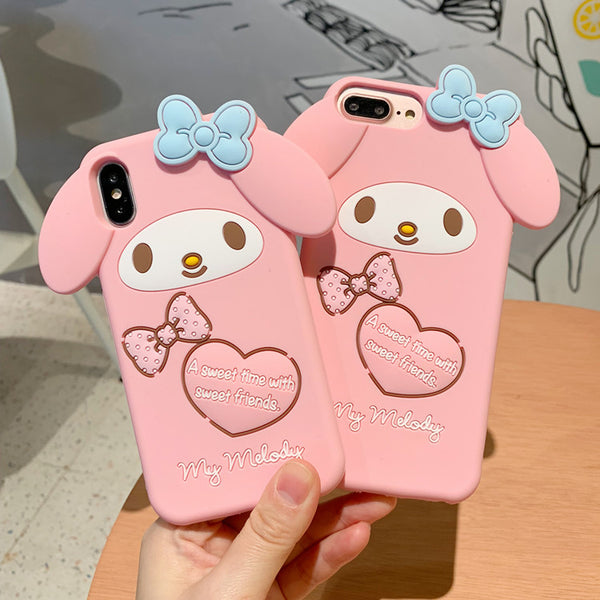 Pink Mymelody and Cinnamoroll Phone Case for iphone 6/6s/6plus/7/7plus/8/8P/X/XS/XR/XS Max JK1089