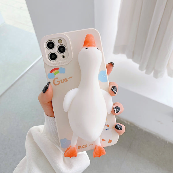 Lovely Duck Phone Case for iphone7/7plus/8/8P/X/XS/XR/XS Max/11/11 pro/11 pro max/12/12pro/12mini/12pro max JK2780