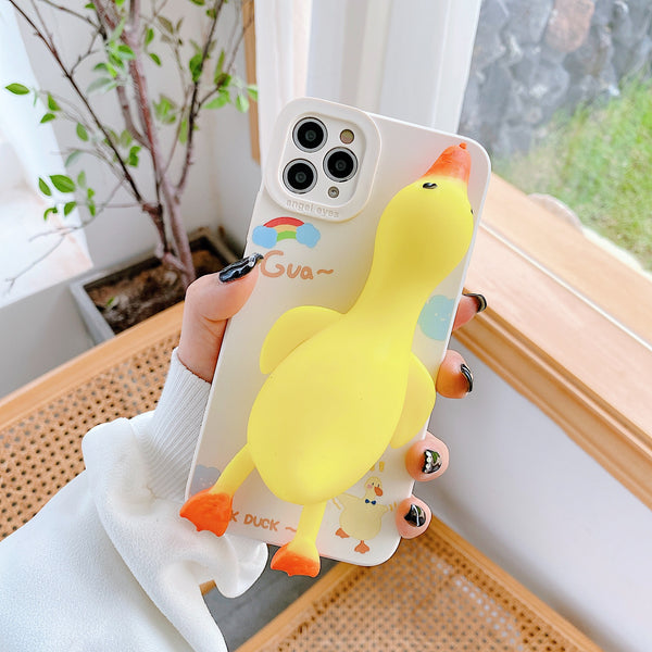 Lovely Duck Phone Case for iphone7/7plus/8/8P/X/XS/XR/XS Max/11/11 pro/11 pro max/12/12pro/12mini/12pro max JK2780