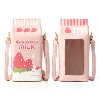 Kawaii Strawberry Milk Shoulder Bag JK2911