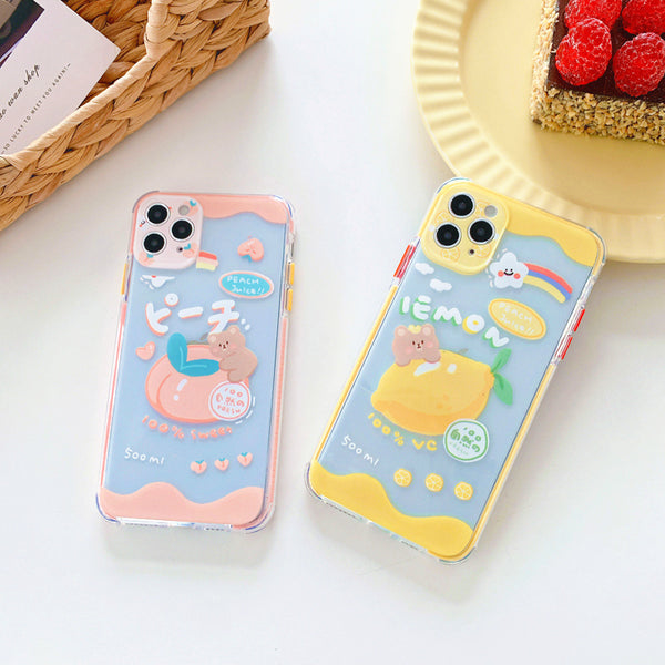 Peach and Lemon Phone Case for iphone7/7plus/8/8P/X/XS/XR/XS Max/11/11 pro/11 pro max JK2314