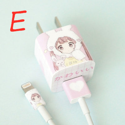 Cartoon Animals Iphone Charger Stickers JK1378