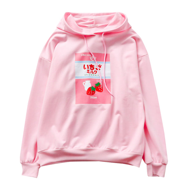 Pink Strawberry Milk Hoodie JK1274