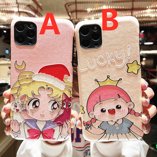 Lucky Girl and Usagi Phone Case for iphone 6/6s/6plus/7/7plus/8/8P/X/XS/XR/XS Max/11/11 pro/11 pro max JK2000