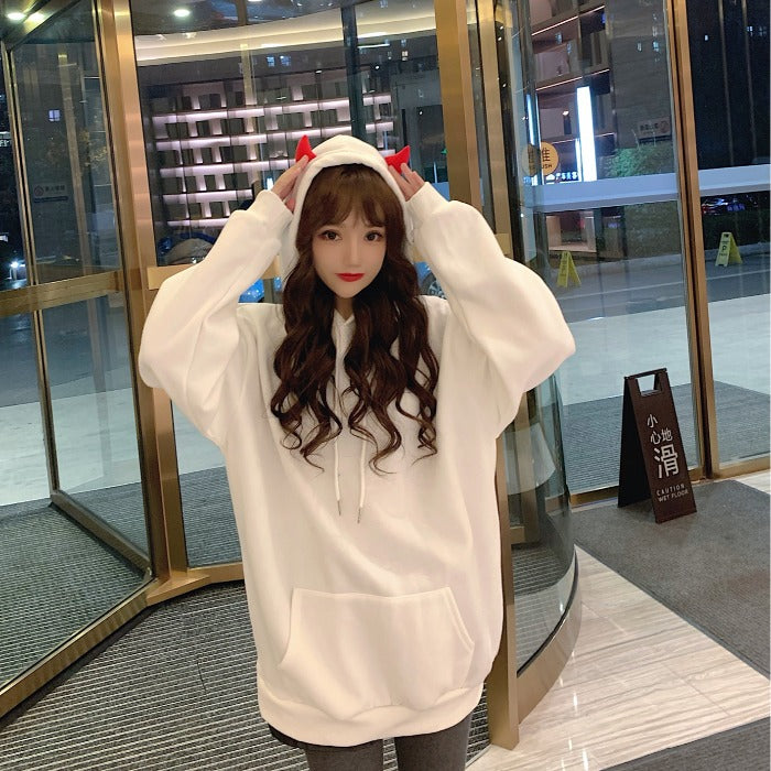 Cute girl wearing hoodie hot sale