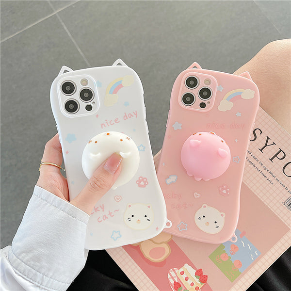 Cute Cat Phone Case for iphone 7plus/8P/X/XS/XR/XS Max/11/11pro max/12/12pro/12pro max/13/13pro/13pro max JK3021