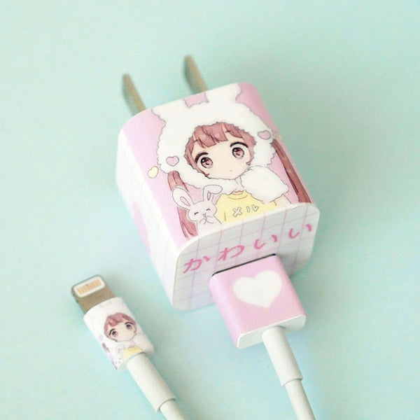 Cartoon Animals Iphone Charger Stickers JK1378