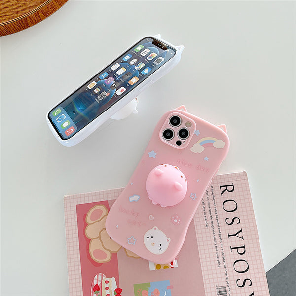 Cute Cat Phone Case for iphone 7plus/8P/X/XS/XR/XS Max/11/11pro max/12/12pro/12pro max/13/13pro/13pro max JK3021