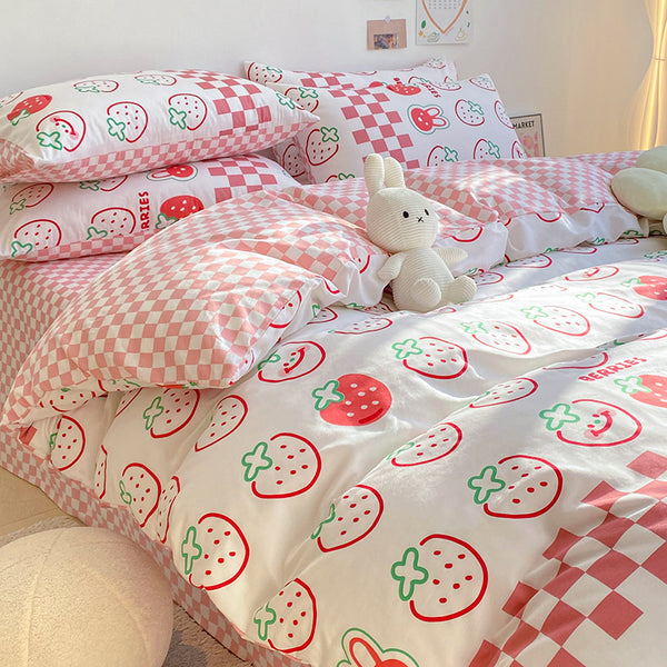 Kawaii Strawberry Bedding Set JK3034