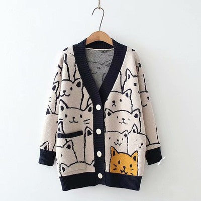 Cute Cats Sweater Coat JK2936