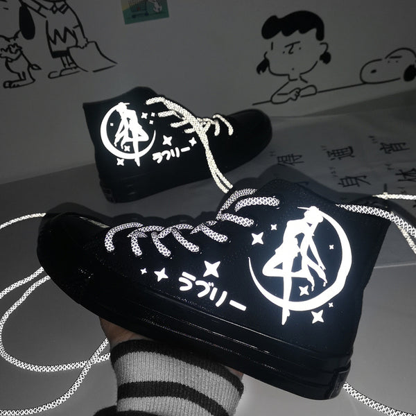 Reflective Sailormoon Canvas Shoes JK2249