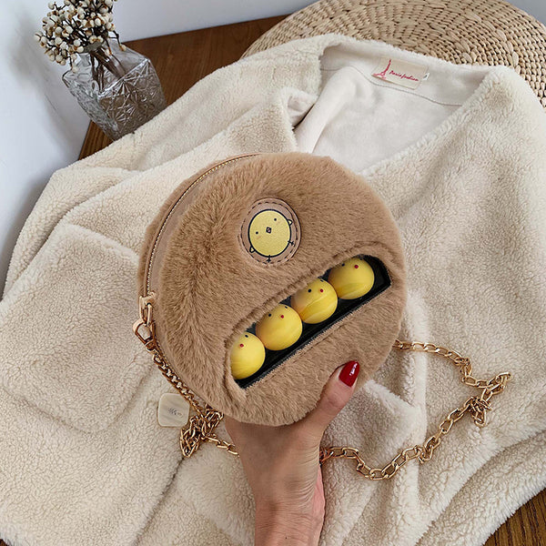 Lovely Round Plush Chick Shoulder Bag JK2037