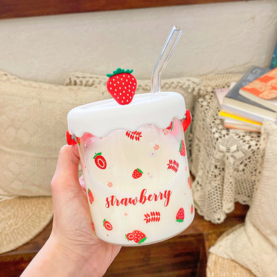 Sweet Fruits Glass Water Cup JK3149