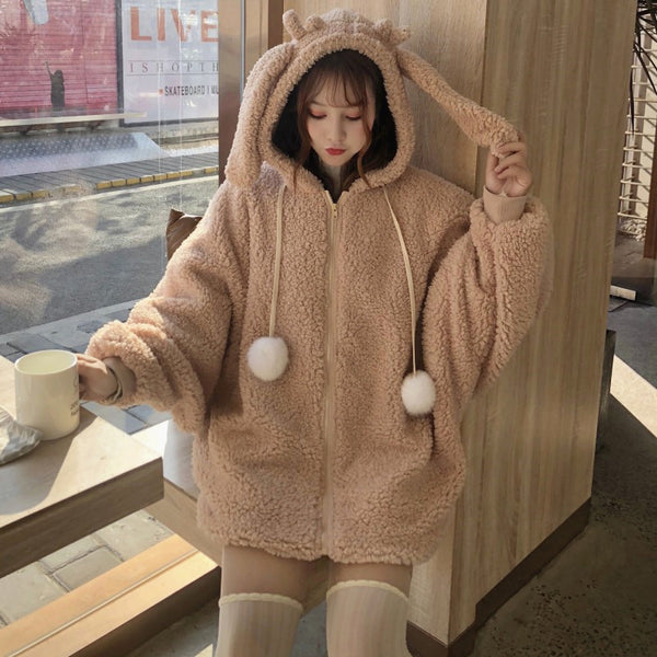 Fashion Rabbit Ears Hoodie Coat JK1775