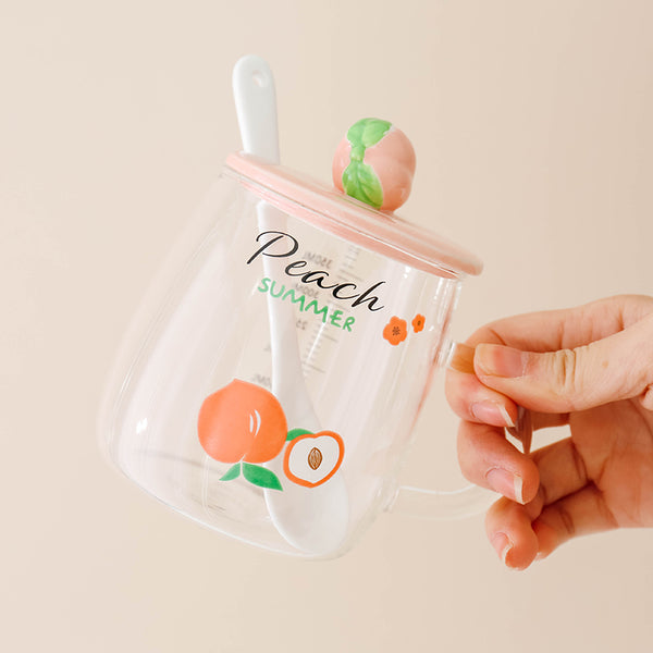 Sweet Peach Glass Cup JK2703