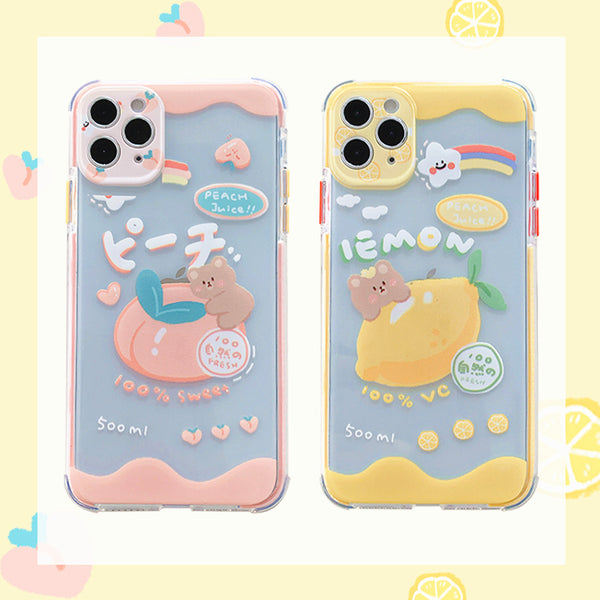 Peach and Lemon Phone Case for iphone7/7plus/8/8P/X/XS/XR/XS Max/11/11 pro/11 pro max JK2314