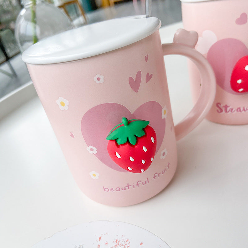 Cute Strawberry Glass Cup JK2837 – Juvkawaii