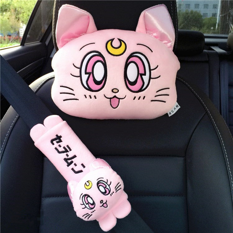 Sailor Moon Inspired Car Seat Headrest Neck Pillow Seatbelt Cover Acce –  PeachyBaby