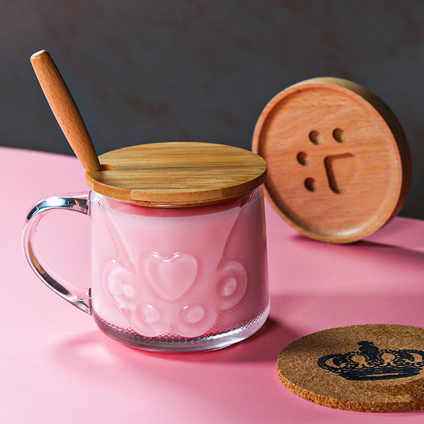 Lovely Cat Paw Glass Cup JK2291