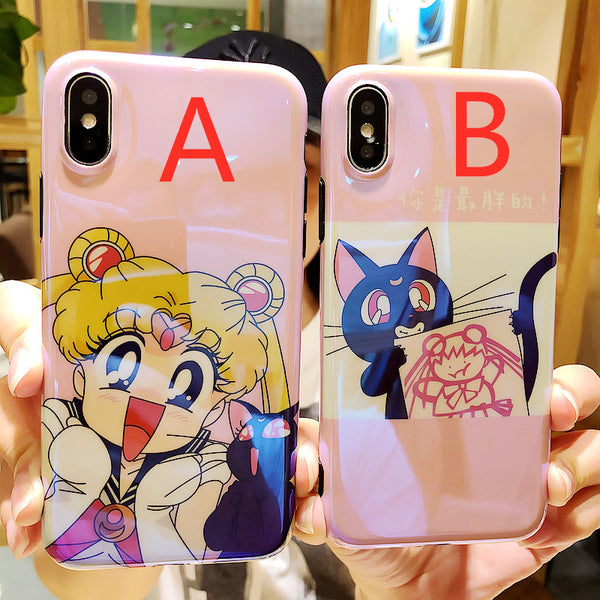Luna and Usagi Phone Case for iphone 6/6s/6plus/7/7plus/8/8P/X JK1406