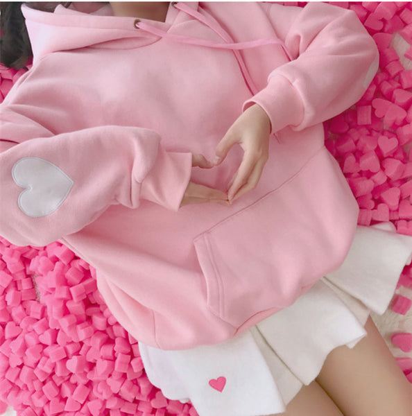 Lovely Pink Heart Hoodie JK1227