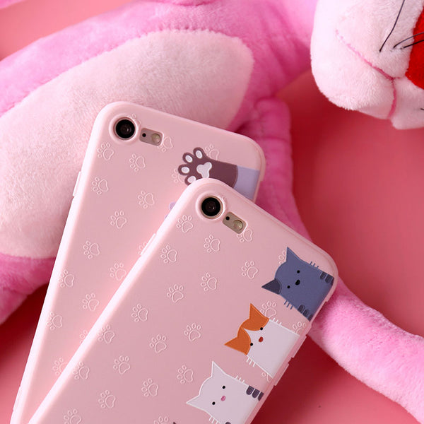 Many Cats and Paws Phone Case for iphone 6/6s/6plus/7/7plus/8/8P/X/XS/XR/XS Max JK1314
