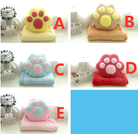 Lovely Cats Paw Pillow And Blanket JK2483