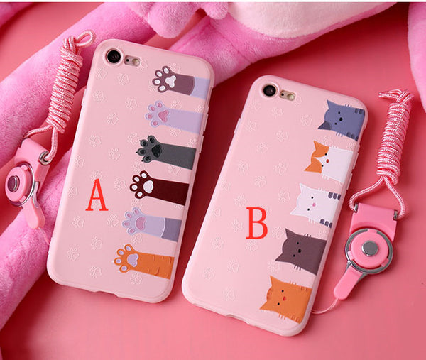 Many Cats and Paws Phone Case for iphone 6/6s/6plus/7/7plus/8/8P/X/XS/XR/XS Max JK1314