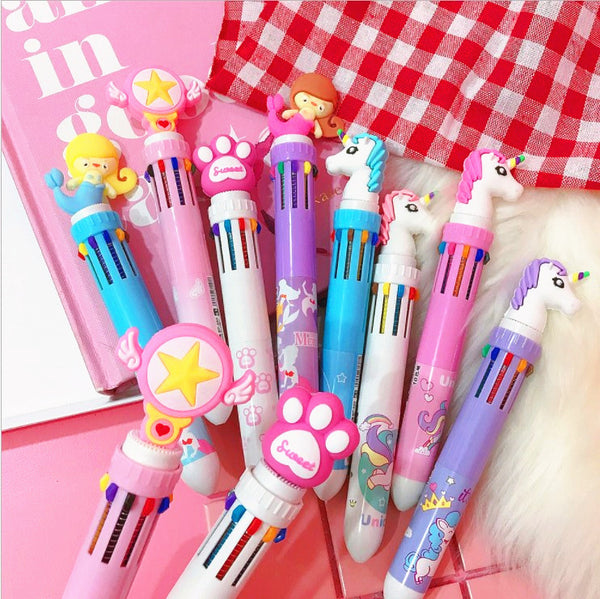 Cute Cartoon Ten Colors Ballpoint Pen JK1032