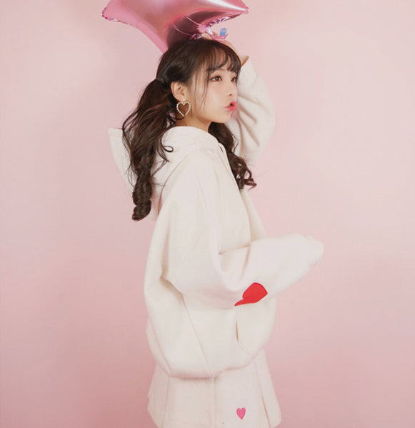 Lovely Pink Heart Hoodie JK1227