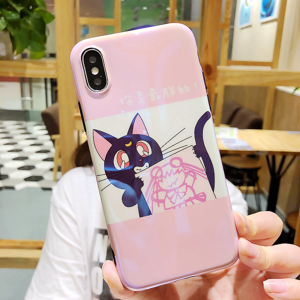 Luna and Usagi Phone Case for iphone 6/6s/6plus/7/7plus/8/8P/X JK1406