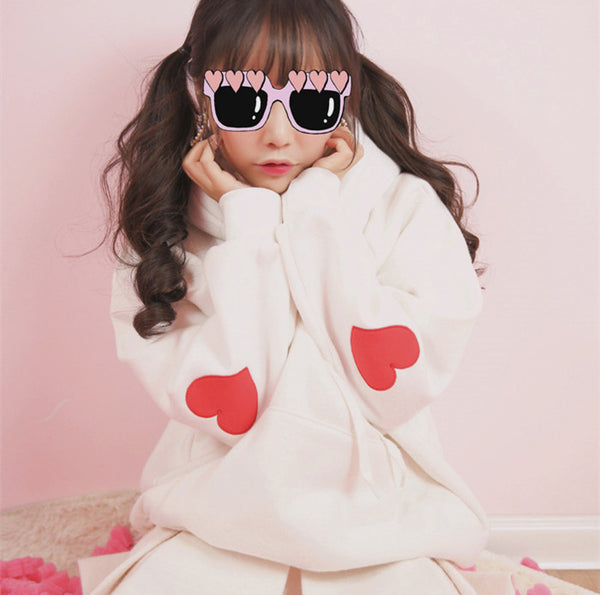 Lovely Pink Heart Hoodie JK1227