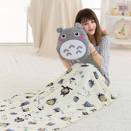 Kawaii Totoro Pillow And  Blanket JK1151