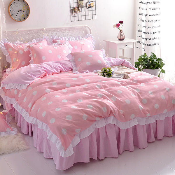 Pink Wave Point Bedding Set JK1764