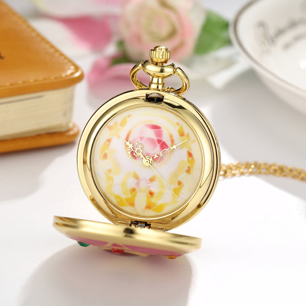 Sailormoon and Sakura Pocket Watch  JK1166