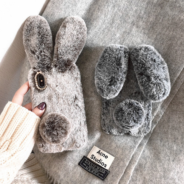 Plush Rabbit Phone Case for iphone7/7plus/8/8P/X/XS/XR/XS Max/11/11 pro/11 pro max JK1933