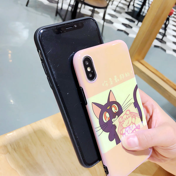 Luna and Usagi Phone Case for iphone 6/6s/6plus/7/7plus/8/8P/X JK1406