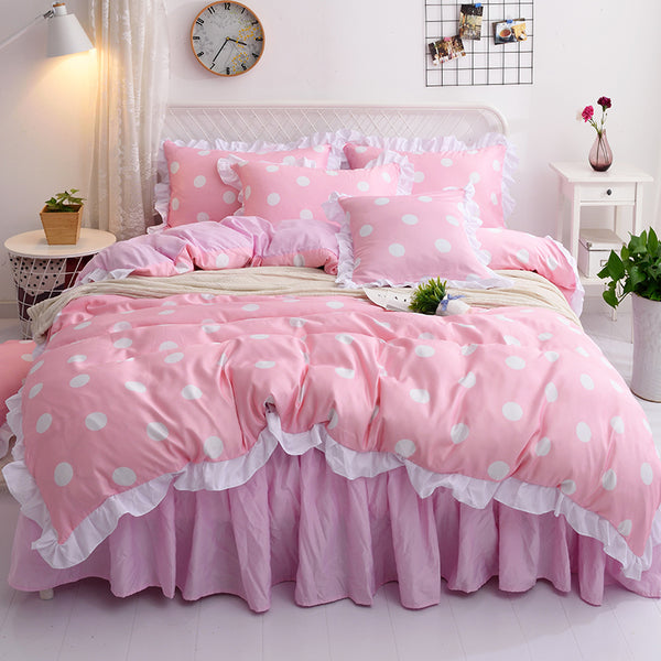Pink Wave Point Bedding Set JK1764