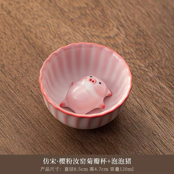 Kawaii Pig Bottle And Coaster JK3926