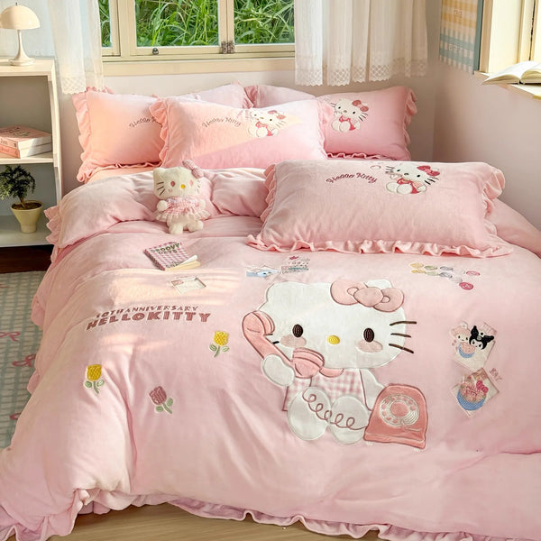 Cute Pink Cat Bedding Set JK3934