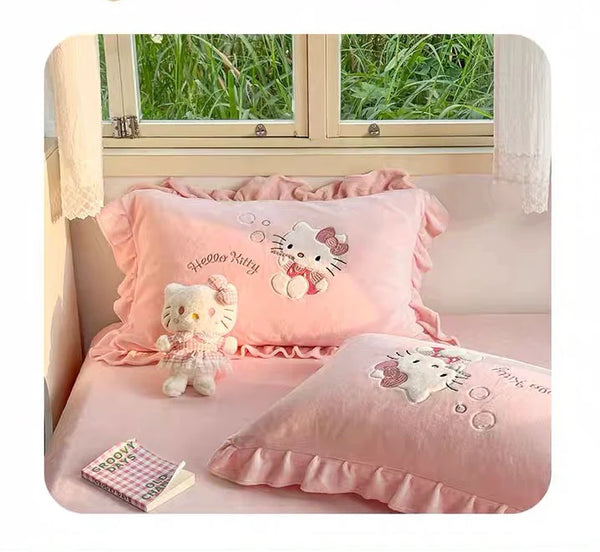 Cute Pink Cat Bedding Set JK3934